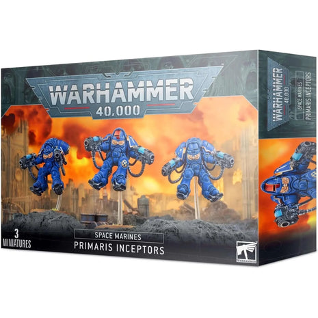 Dit is een afbeelding van het miniatuur Primaris Inceptors - Space Marines voor het spel Warhammer, te koop bij Tabletop Miniature Wargames spellenwinkel Speldorado in delft