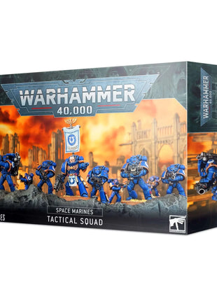 Dit is een afbeelding van het miniatuur Tactical Squad - Space Marines voor het spel Warhammer, te koop bij Tabletop Miniature Wargames spellenwinkel Speldorado in delft