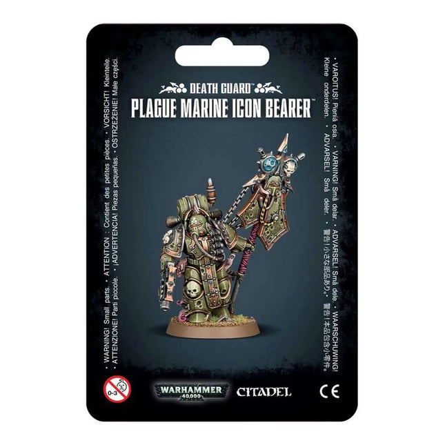 Dit is een foto van het spel Plague Marine Icon Bearer - Death Guard te koop bij Speldorado Spellenwinkel Delft