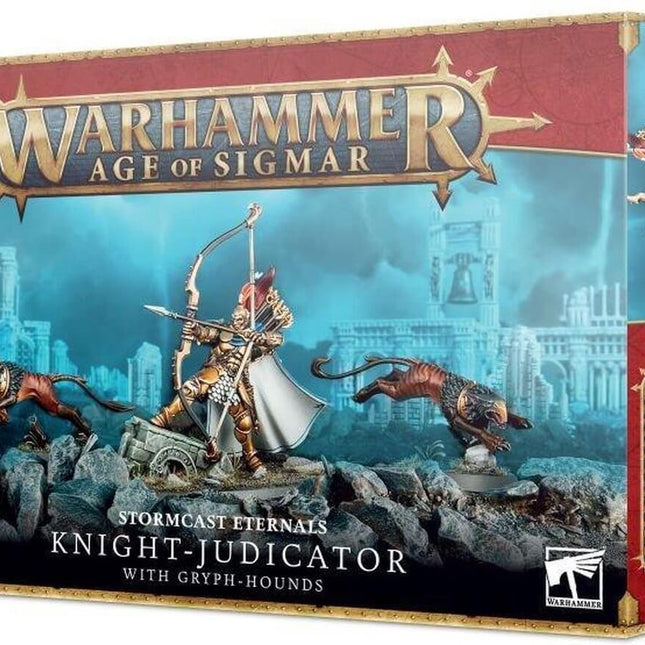 Dit is een foto van het spel Knight-Judicator With Gryph-Hounds - Stormcast Eternals te koop bij Speldorado Spellenwinkel Delft