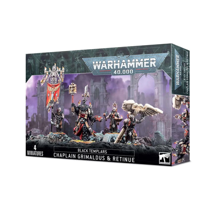 Dit is een foto van het spel Grimaldus & Retinue - Black Templars te koop bij Speldorado Spellenwinkel Delft