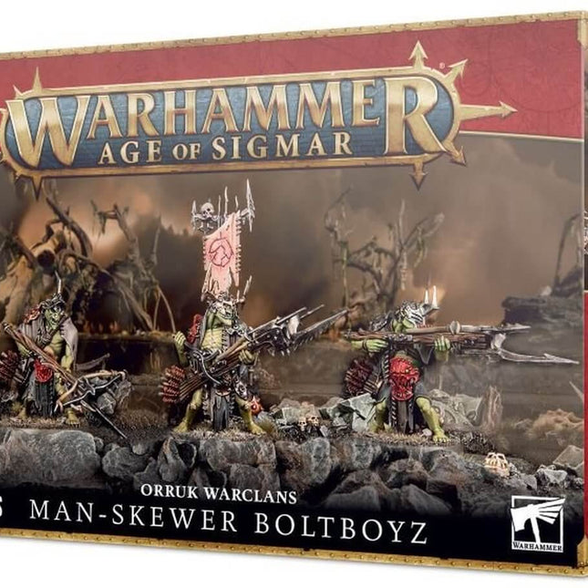 Dit is een foto van het spel Man-Skewer Boltboyz - Orruk Warclans te koop bij Speldorado Spellenwinkel Delft