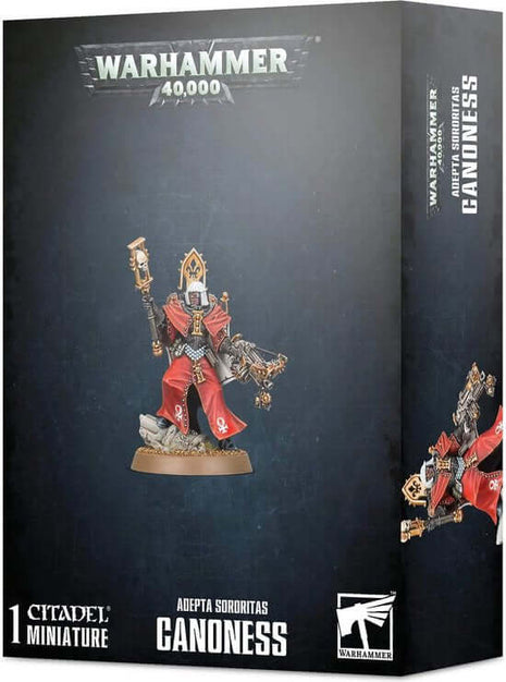 Dit is een afbeelding van het miniatuur Canoness - Adepta Sororitas voor het spel Warhammer, te koop bij Tabletop Miniature Wargames spellenwinkel Speldorado in delft