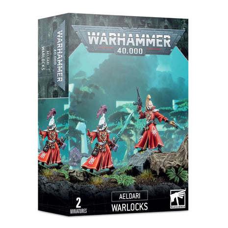 Dit is een afbeelding van het miniatuur Warlocks - Aeldari voor het spel Warhammer, te koop bij Tabletop Miniature Wargames spellenwinkel Speldorado in delft