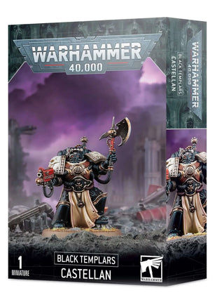 Dit is een afbeelding van het miniatuur Castellan - Black Templars voor het spel Warhammer, te koop bij Tabletop Miniature Wargames spellenwinkel Speldorado in delft