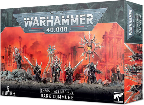 Dit is een afbeelding van het miniatuur Dark Commune - Chaos Space Marines voor het spel Warhammer, te koop bij Tabletop Miniature Wargames spellenwinkel Speldorado in delft