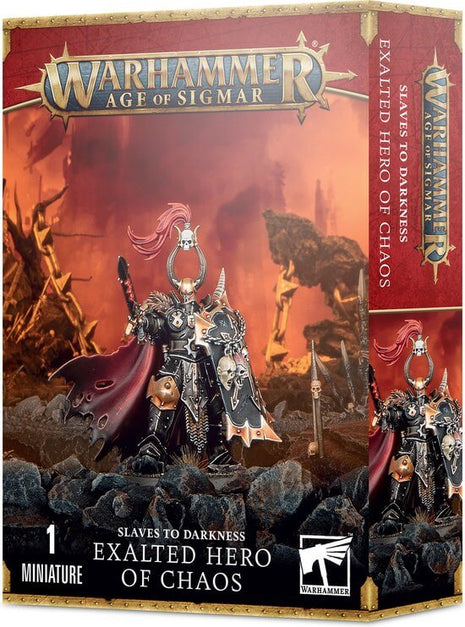 Dit is een afbeelding van het miniatuur Exalted Hero Of Chaos - Slaves to Darkness voor het spel Warhammer, te koop bij Tabletop Miniature Wargames spellenwinkel Speldorado in delft