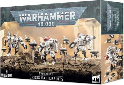 Dit is een foto van het spel Crisis Battlesuits - Tau Empire te koop bij Speldorado Spellenwinkel Delft
