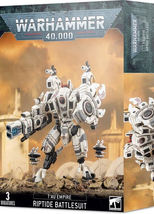 Dit is een afbeelding van het miniatuur Riptide Battlesuit - Tau Empire voor het spel Warhammer, te koop bij Tabletop Miniature Wargames spellenwinkel Speldorado in delft