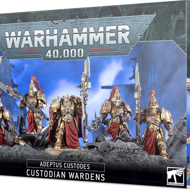 Dit is een foto van het spel Custodian Wardens - ADEPTUS CUSTODES te koop bij Speldorado Spellenwinkel Delft