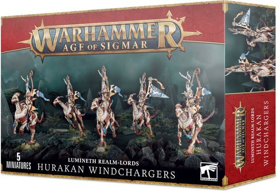 Dit is een foto van het spel Hurakan Windchargers - Lumineth Realm Lords te koop bij Speldorado Spellenwinkel Delft