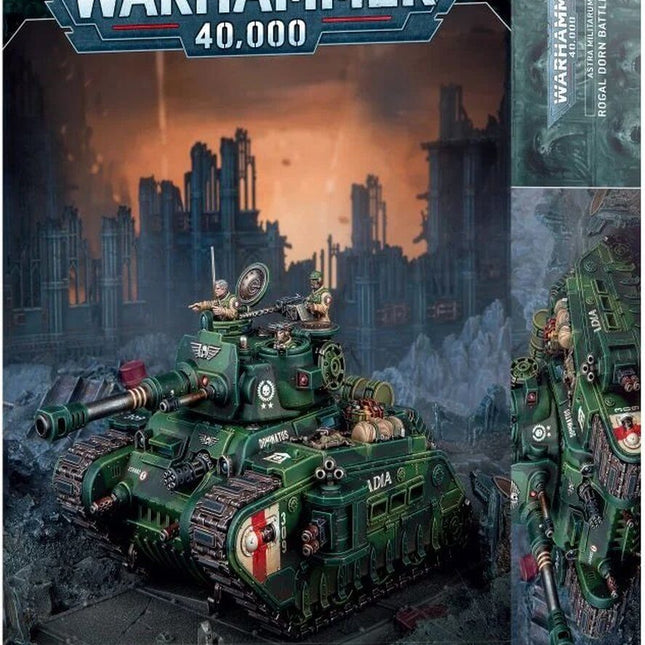 Dit is een foto van het spel A/Militarumrogal Dorn Battle Tank - Astra Militarum te koop bij Speldorado Spellenwinkel Delft