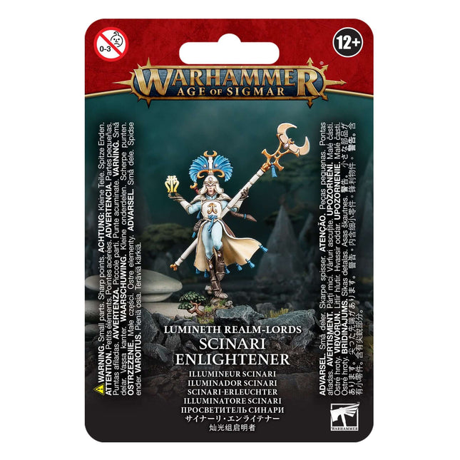 Dit is een foto van het spel Scinari Enlightener - Lumineth Realm Lords te koop bij Speldorado Spellenwinkel Delft