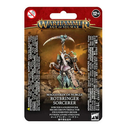 Dit is een foto van het spel Rotbringer Sorcerer - Maggotkin of Nurgle te koop bij Speldorado Spellenwinkel Delft