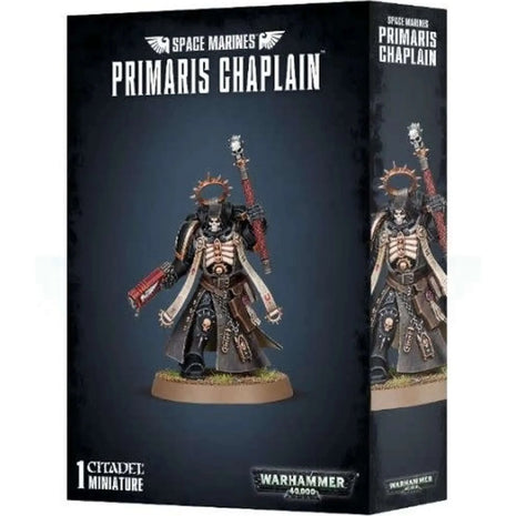 Dit is een afbeelding van het miniatuur Primaris Chaplain - Space Marines voor het spel Warhammer, te koop bij Tabletop Miniature Wargames spellenwinkel Speldorado in delft