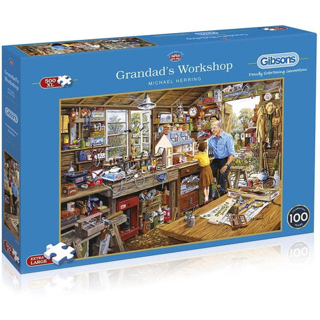 Dit is een foto van het spel Grandad'S Workshop - 500 xxl te koop bij Speldorado Spellenwinkel Delft