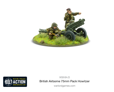 Dit is een foto van het spel British Airborne 75mm Pack Howitzer & Crew te koop bij Speldorado Spellenwinkel Delft