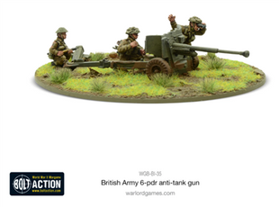 British Army 6 Pounder Anti Tank Gun voor Bolt Action - engelsen artillery schaal 1:58 miniatuur