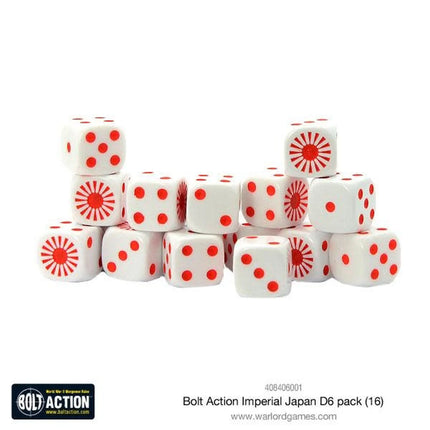 Dit is een foto van het spel Imperial Japanese D6 Dice (16) te koop bij Speldorado Spellenwinkel Delft