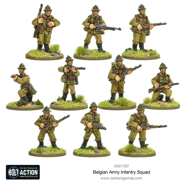 Dit is een foto van het spel Belgian Army Infantry Squad - Bolt Action te koop bij Speldorado Spellenwinkel Delft