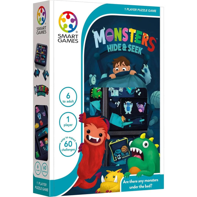 Dit is een foto van het spel Monsters Hide & Seek -Compacts- Smart games te koop bij Speldorado Spellenwinkel Delft