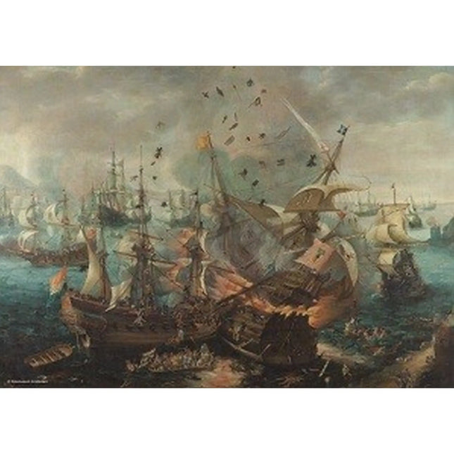 Dit is een foto van het spel Zeeslag Cornelis Van Wieringen (Rijksmuseum) te koop bij Speldorado Spellenwinkel Delft