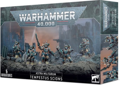 Dit is een afbeelding van het miniatuur Tempestus Scions - Astra Militarum voor het spel Warhammer, te koop bij Tabletop Miniature Wargames spellenwinkel Speldorado in delft