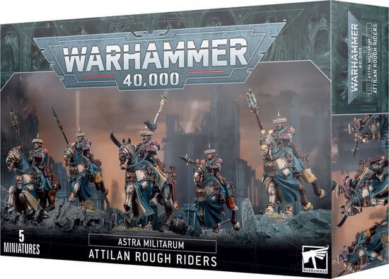 Dit is een afbeelding van het miniatuur Attilan Rough Riders - Astra Militarum voor het spel Warhammer, te koop bij Tabletop Miniature Wargames spellenwinkel Speldorado in delft