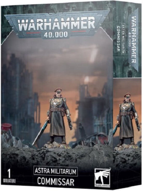 Dit is een afbeelding van het miniatuur Commissar - Astra Militarum voor het spel Warhammer, te koop bij Tabletop Miniature Wargames spellenwinkel Speldorado in delft