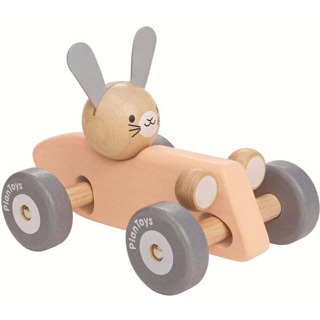 Houten Raceauto Konijn Pastel, 5717 van Plan Toys te koop bij Speldorado !