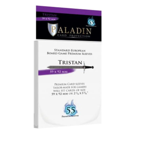 Dit is een foto van het spel Tristan Premium Standard European 59X92Mm (55 Sleeves) te koop bij Speldorado Spellenwinkel Delft