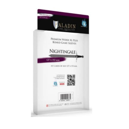 Dit is een foto van het spel Nightingale Premium Wider Xl Plus 127X153Mm (55 Sleeves) - Ngh-Clr - Paladin te koop bij Speldorado Spellenwinkel Delft
