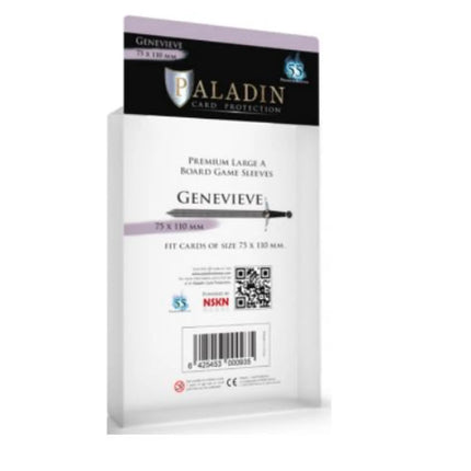 Dit is een foto van het spel Genevieve Premium Large A 75X110Mm (55 Sleeves) - Gen-Clr -Paladin te koop bij Speldorado Spellenwinkel Delft
