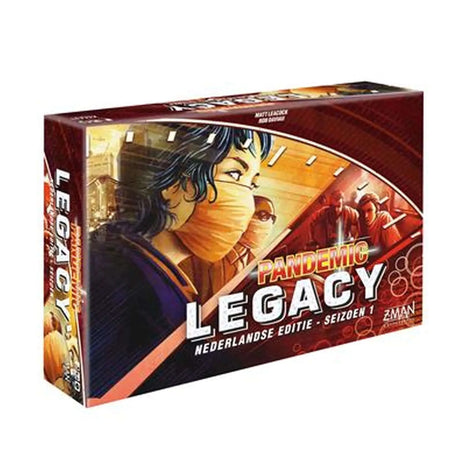 Dit is een foto van het spel Pandemic Legacy Seizoen 1 Red NL te koop bij Speldorado Spellenwinkel Delft