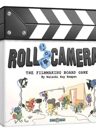 Dit is een foto van het spel Roll Camera The Filmmaking Board Game te koop bij Speldorado Spellenwinkel Delft
