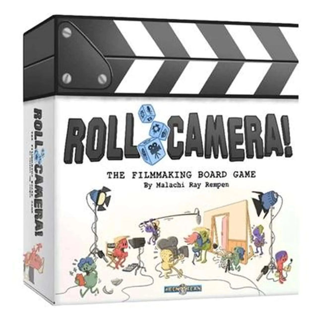 Dit is een foto van het spel Roll Camera The Filmmaking Board Game te koop bij Speldorado Spellenwinkel Delft