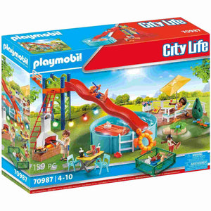 Zwembadfeest Met Glijbaan - 70987, 70987 van Playmobil te koop bij Speldorado !