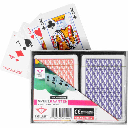 Dit is een foto van het spel Speelkaarten Set Dubbel Cassette te koop bij Speldorado Spellenwinkel Delft