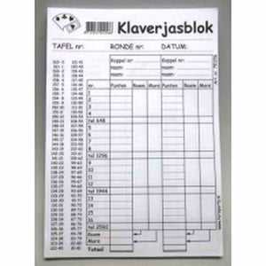 Klaverjas Scorebloc 100Vel A5, 751256 van Handels Onderneming Telgenkamp te koop bij Speldorado !