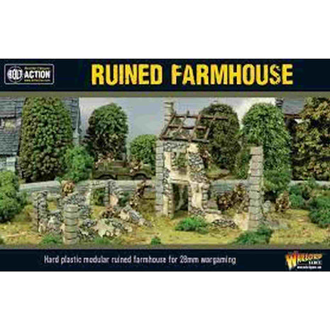 Ruined Farmhouse voor Bolt Action - terrein scenery schaal 1:58 miniatuur