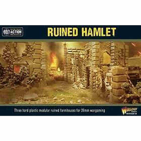 Ruined Hamlet voor Bolt Action - terrein scenery schaal 1:58 miniatuur