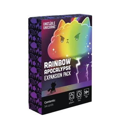Dit is een foto van het spel Unstable Unicorns Rainbow Apocalypse Exp. EN te koop bij Speldorado Spellenwinkel Delft