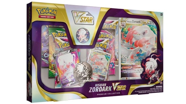 Dit is een foto van het spel Hisuian Zoroark Vstar Premium Collection - Pokemon te koop bij Speldorado Spellenwinkel Delft