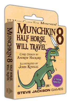 Dit is een foto van het spel Munchkin 8 Half Horse, Will Travel EN te koop bij Speldorado Spellenwinkel Delft