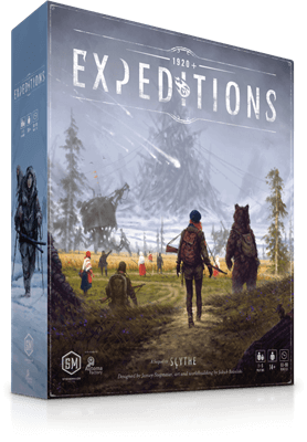 Dit is een foto van het spel Scythe Expeditions Ironclad Edition - En te koop bij Speldorado Spellenwinkel Delft
