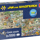 Dit is een foto van het spel Safari & Storm 2in1 , 2x stukjes - Jan van Haasteren te koop bij Speldorado Spellenwinkel Delft