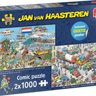Dit is een foto van het spel JvH Verkeerschaos & Ter Land, Ter Zee En In De Lucht (2x1000) te koop bij Speldorado Spellenwinkel Delft