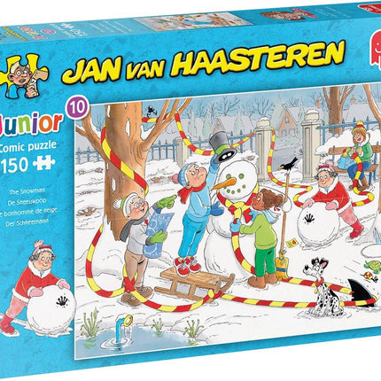 Dit is een foto van het spel Junior De Sneeuwpop , 150 stukjes te koop bij Speldorado Spellenwinkel Delft