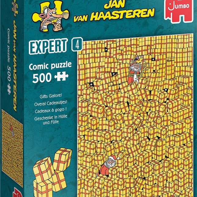Dit is een foto van het spel JvH Expert 4 Overal cadeautjes (500) te koop bij Speldorado Spellenwinkel Delft
