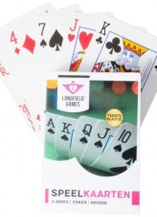 Dit is een foto van het spel Speelkaarten Longfield Geplast.Enk P.10 te koop bij Speldorado Spellenwinkel Delft